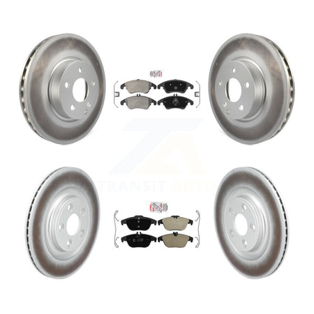 Front Rear Semi-Metallic Pads And Coated Disc Brake Rotors Kit For Mercedes-Benz E400 KGA-106186