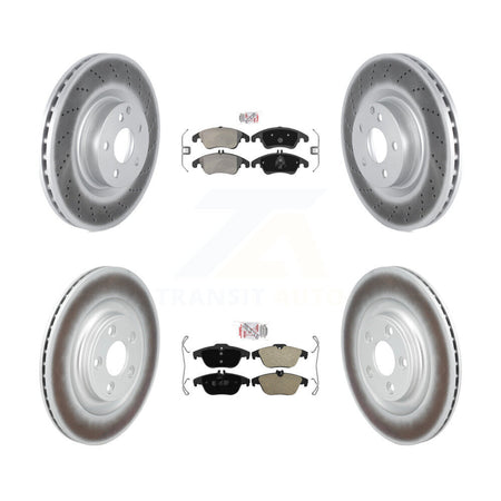 Front Rear Semi-Metallic Pads And Coated Disc Brake Rotors Kit For Mercedes-Benz E400 KGA-106187