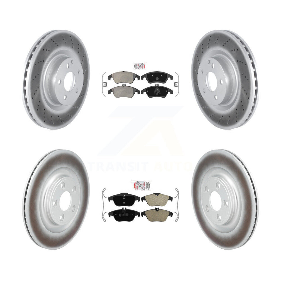 Front Rear Semi-Metallic Pads And Coated Disc Brake Rotors Kit For Mercedes-Benz E400 KGA-106187