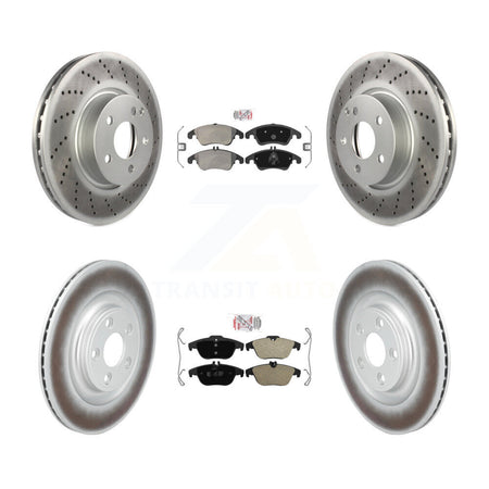 Front Rear Semi-Metallic Pads And Coated Disc Brake Rotors Kit For Mercedes-Benz E400 KGA-106189