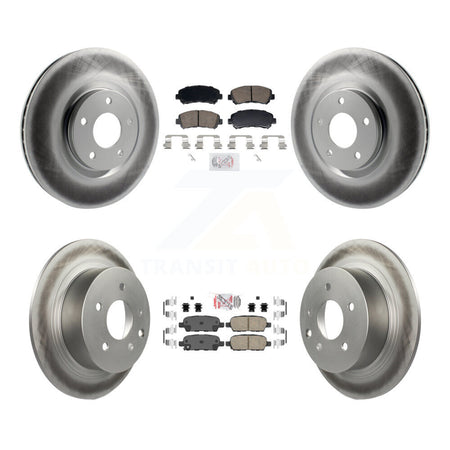 Front Rear Ceramic Pad Coat Disc Brake Rotors Kit For 2007-2012 Nissan Sentra SE-R Spec V KGA-106196