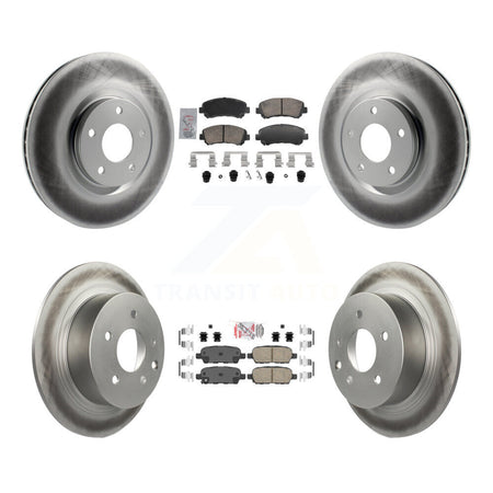 Front Rear Ceramic Pad Coat Disc Brake Rotors Kit For 2007-2012 Nissan Sentra SE-R Spec V KGA-106197