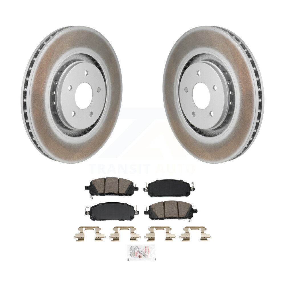 Front Coated Brake Rotors Ceramic Pad Kit For Mitsubishi Outlander Nissan Pathfinder QX60 KGA-106218