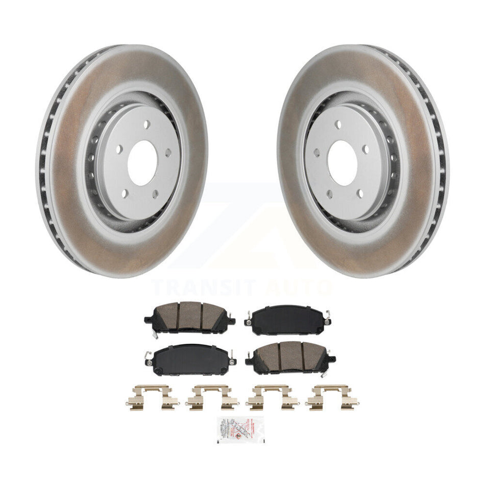 Front Coated Brake Rotors Ceramic Pad Kit For Mitsubishi Outlander Nissan Pathfinder QX60 KGA-106218