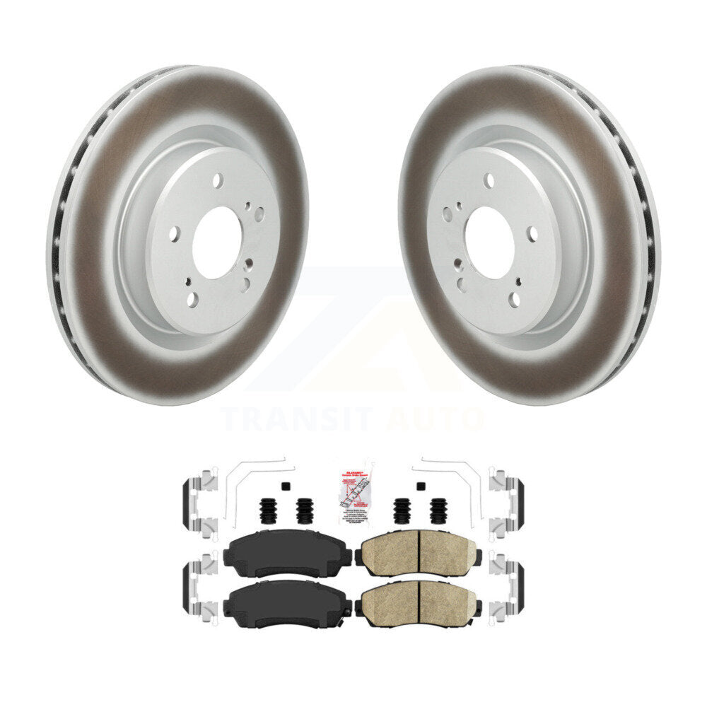 Front Coated Disc Brake Rotors And Ceramic Pads Kit For 2021-2023 Acura TLX 2.0L KGA-106221