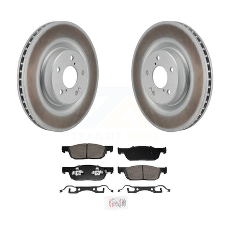 Front Coated Disc Brake Rotors And Ceramic Pads Kit For 2022-2023 Acura MDX 3.5L KGA-106222