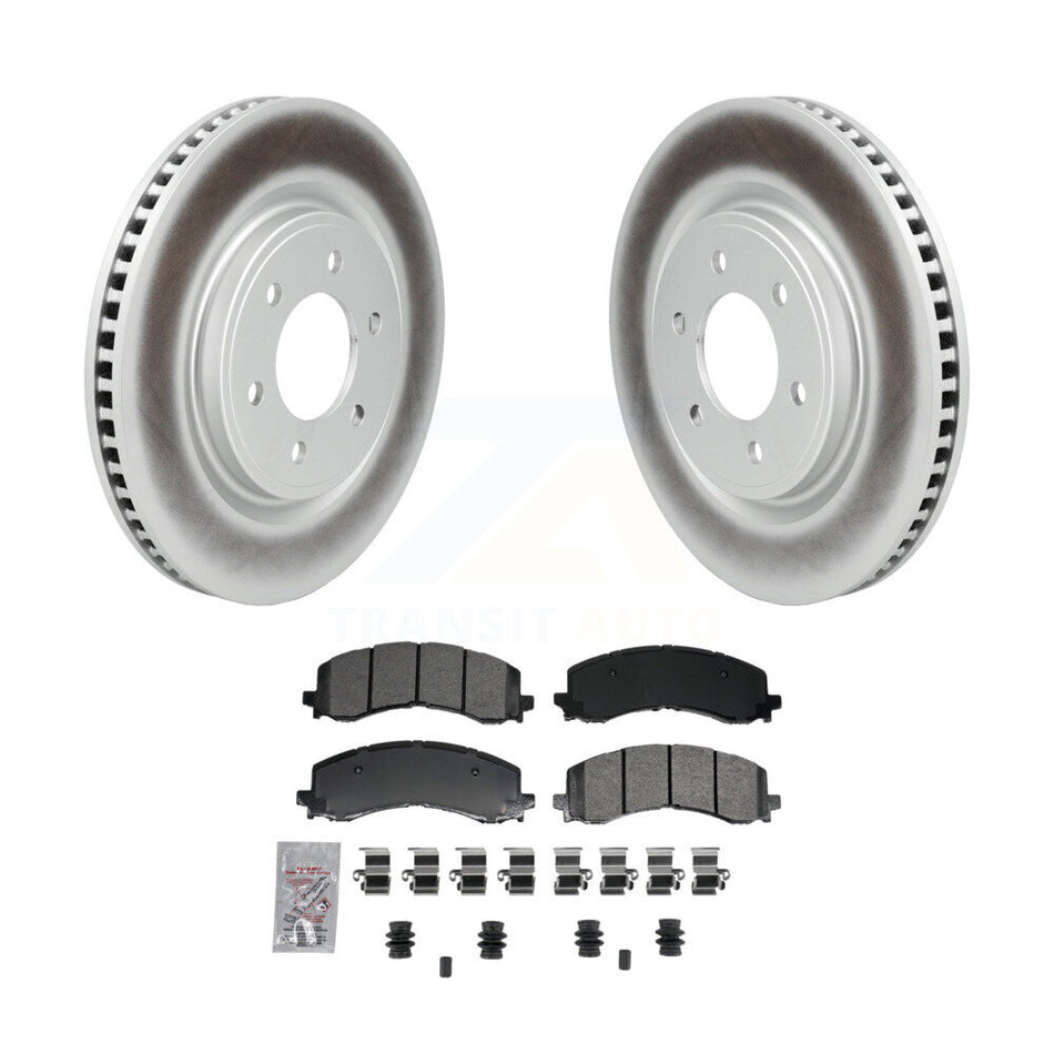 Front Coated Disc Brake Rotors & Semi-Metallic Pad Kit For 2022-2023 Ford F-150 Lightning KGA-106223