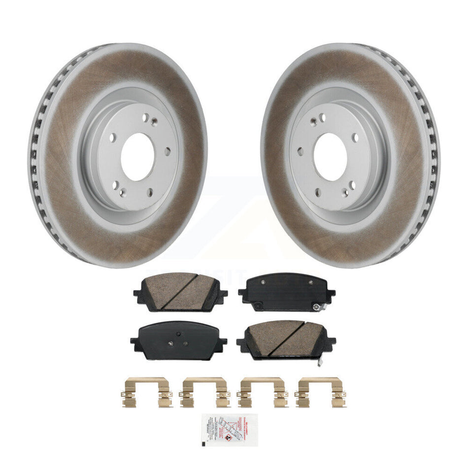 Front Coated Disc Brake Rotors And Ceramic Pads Kit For Hyundai Santa Fe Kia Sorento Cruz KGA-106233