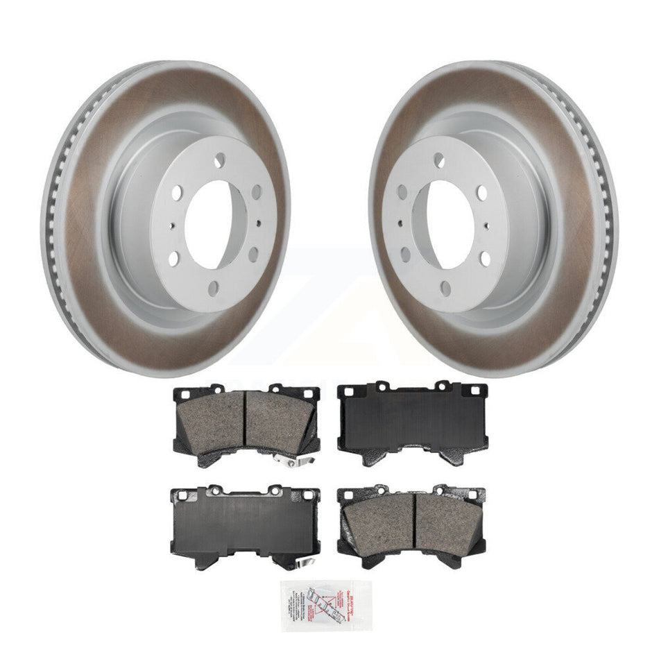 Front Coated Disc Brake Rotors And Ceramic Pads Kit For Toyota Tundra Lexus LX600 Sequoia KGA-106253