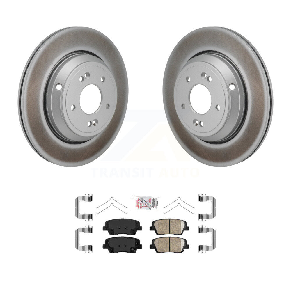Rear Coated Disc Brake Rotors And Ceramic Pads Kit For Genesis G70 Kia Stinger G80 KGA-106265