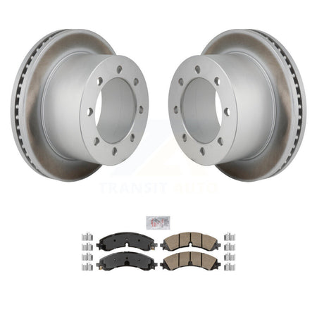 Rear Coated Disc Brake Rotor & Ceramic Pad Kit For GMC Sierra 3500 HD Chevrolet Silverado KGA-106281