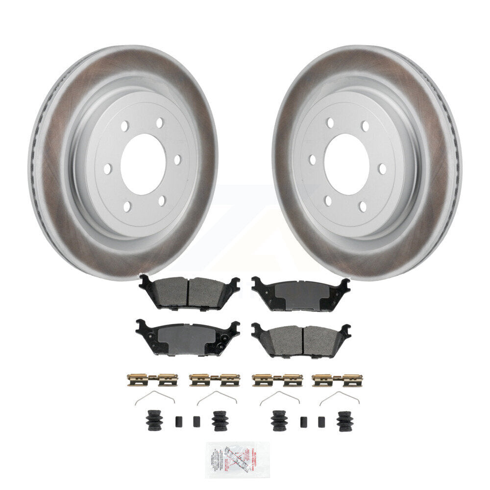 Rear Coated Disc Brake Rotors And Semi-Metallic Pads Kit For Ford F-150 Lightning KGA-106284