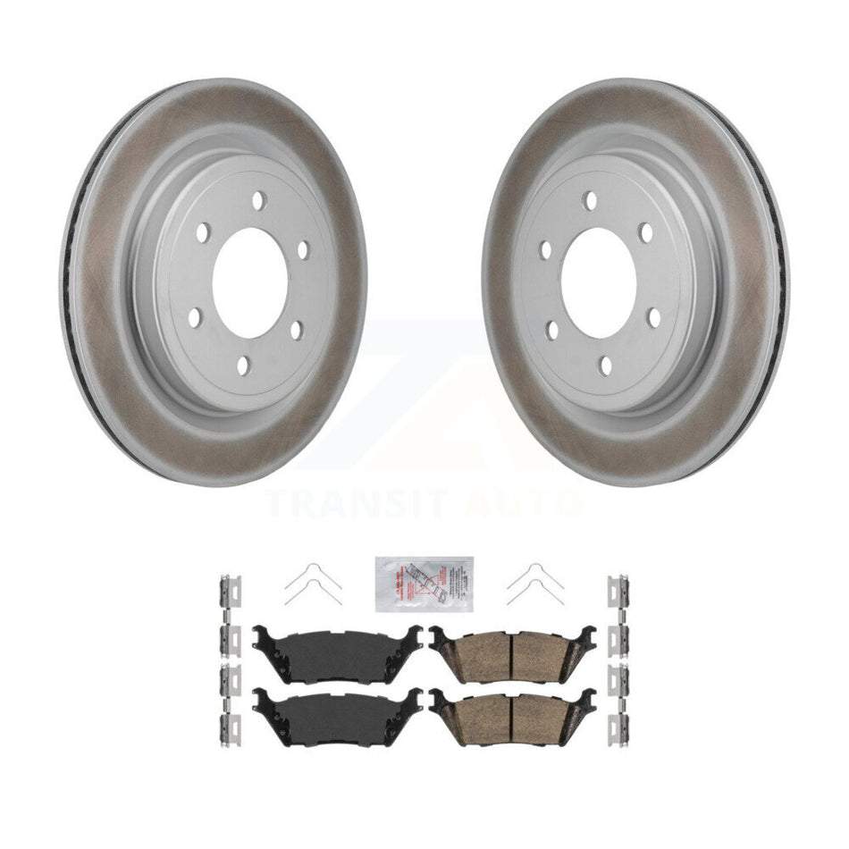 Rear Coated Disc Brake Rotors Ceramic Pad Kit For Ford F-150 Lightning Expedition Lincoln KGA-106285