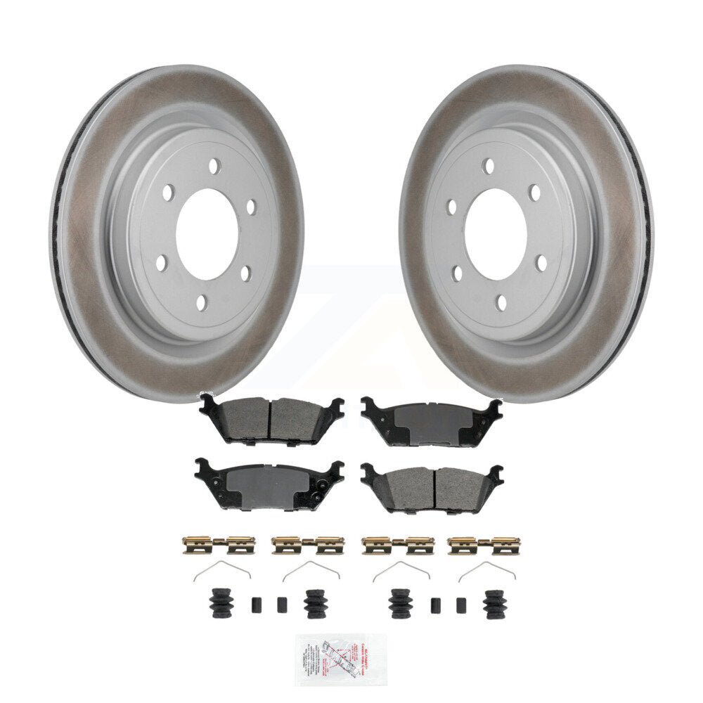 Rear Coated Brake Rotor Semi-Metallic Pad Kit For Ford F-150 Lightning Expedition Lincoln KGA-106286