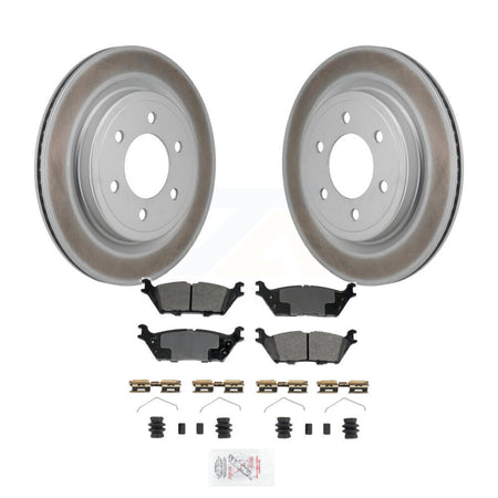 Rear Coated Brake Rotor Semi-Metallic Pad Kit For Ford F-150 Lightning Expedition Lincoln KGA-106286