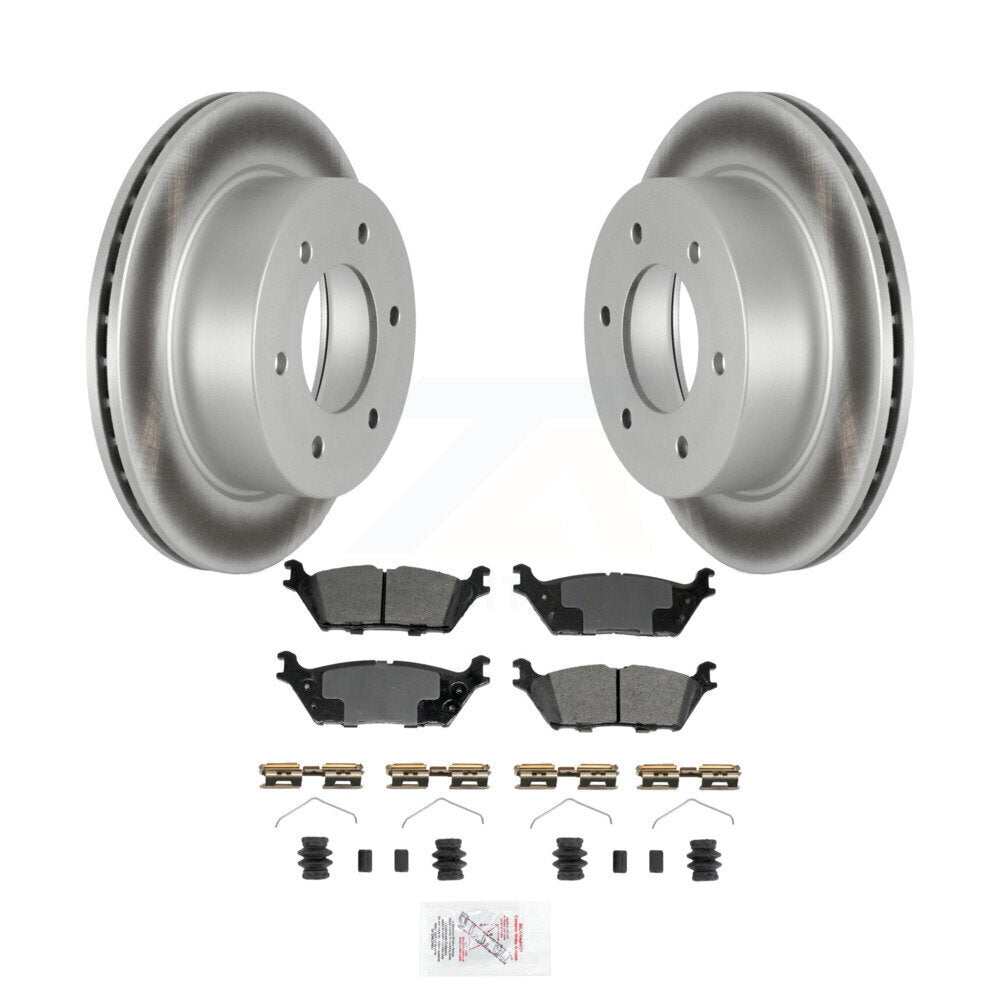 Rear Coated Disc Brake Rotors And Semi-Metallic Pads Kit For 2022-2023 Ford Bronco 3.0L KGA-106288