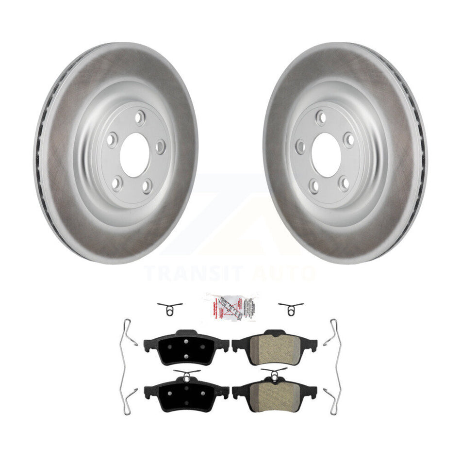 Rear Coat Brake Rotors Semi-Metallic Pad Kit For 2016 Jaguar XJ With Manual Parking KGA-106291