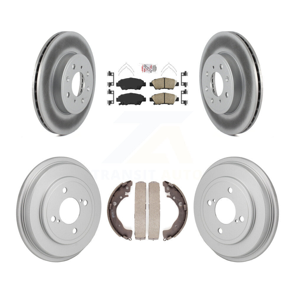 Front Rear Disc Brake Rotors Ceramic Pads And Coated Drum Kit For 2015-2020 Honda Fit KGA-106303