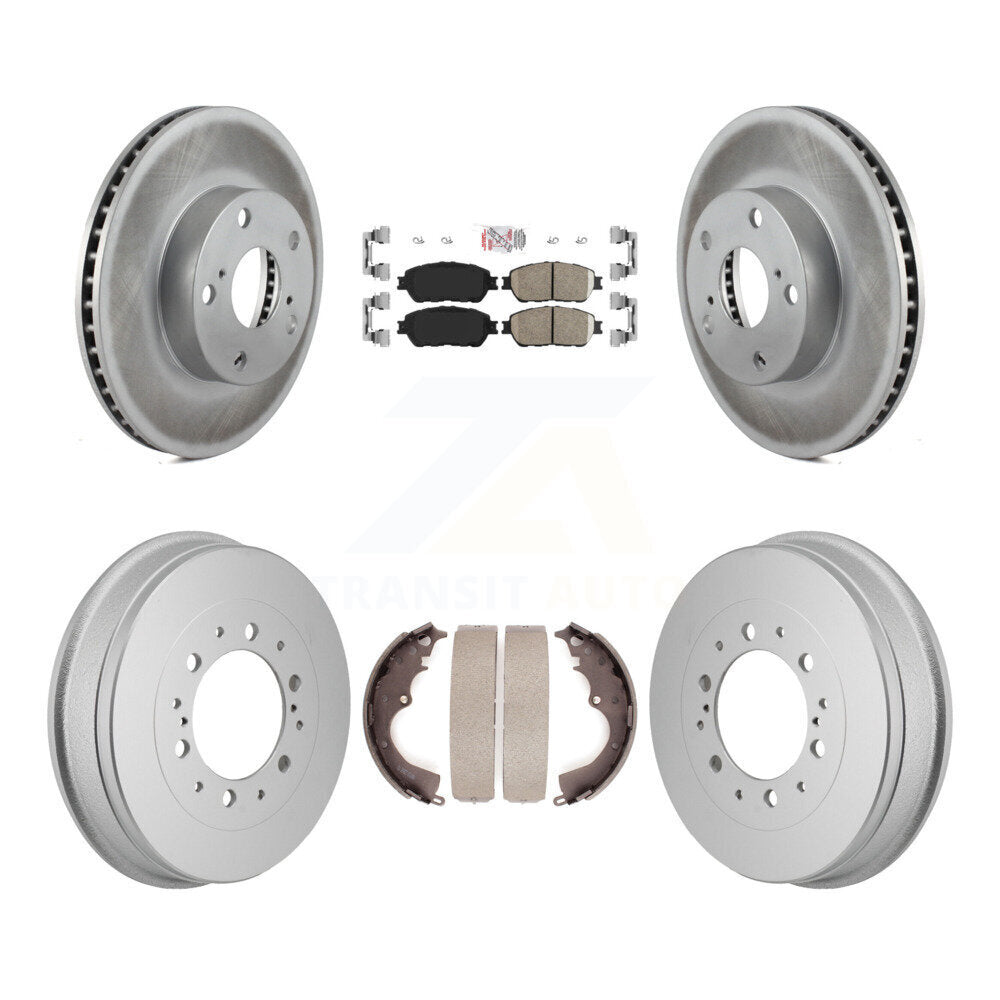 Front Rear Brake Rotor Ceramic Pad Coat Drum Kit For 2015 Toyota Tacoma With 5 Lug Wheels KGA-106308