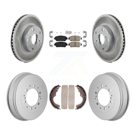 Front Rear Brake Rotor Ceramic Pad Coat Drum Kit For 2015 Toyota Tacoma With 5 Lug Wheels KGA-106308