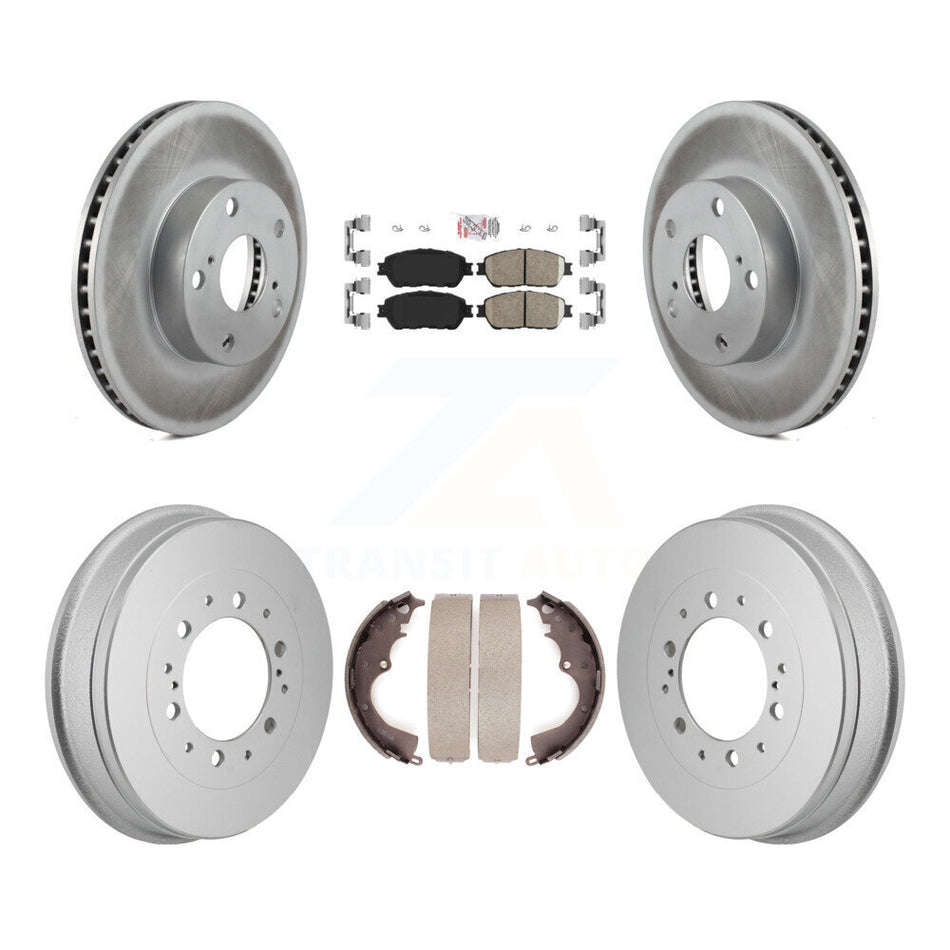 Front Rear Brake Rotor Ceramic Pad Coat Drum Kit For 2015 Toyota Tacoma With 5 Lug Wheels KGA-106308