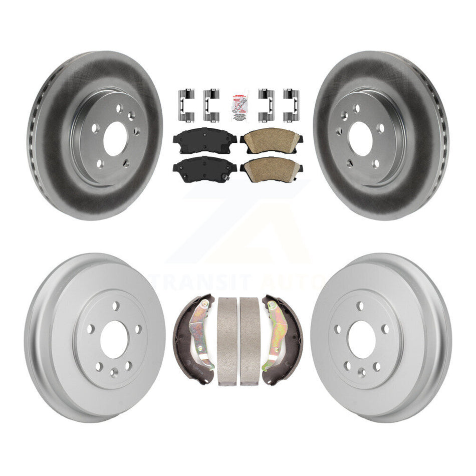 Front Rear Disc Brake Rotors Ceramic Pad Coated Drum Kit For 2013-2014 Chevrolet Sonic RS KGA-106311