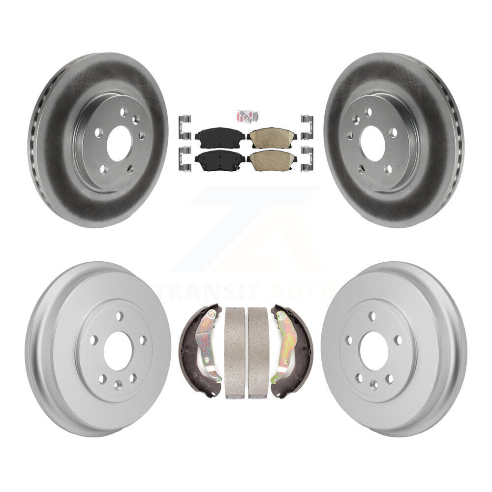 Front Rear Disc Brake Rotors Ceramic Pad And Coated Drum Kit For 2013-2017 Chevrolet Trax KGA-106313