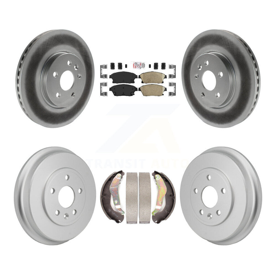 Front Rear Disc Brake Rotors Ceramic Pad And Coated Drum Kit For 2013-2017 Chevrolet Trax KGA-106314