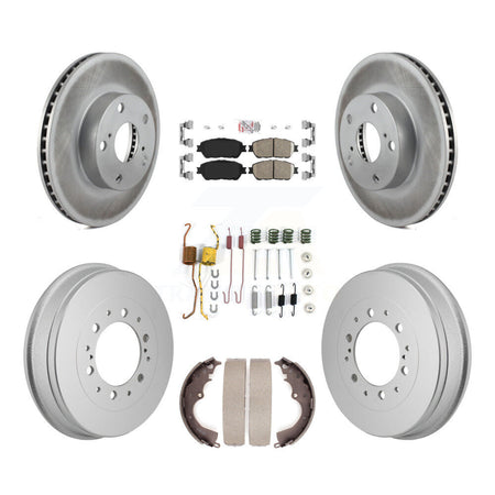 Front Rear Disc Brake Rotors Ceramic Pad Coated Drum Kit (7Pc) For 2015 Toyota Tacoma 4WD KGA-106321