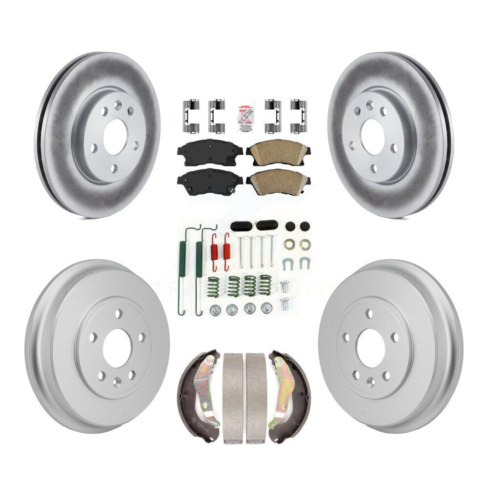 Front Rear Disc Brake Rotors Ceramic Pads And Coated Drum Kit (7Pc) For Chevrolet Sonic KGA-106322