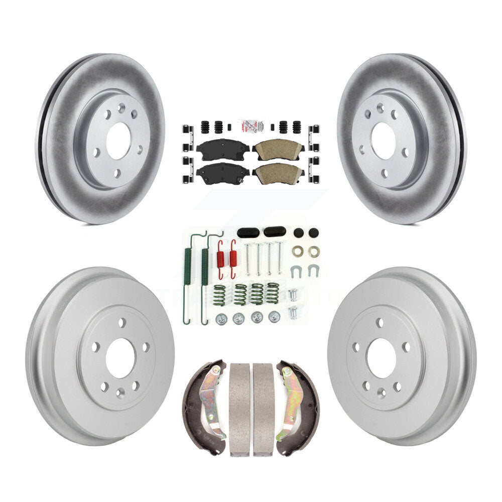 Front Rear Disc Brake Rotors Ceramic Pads And Coated Drum Kit (7Pc) For Chevrolet Sonic KGA-106323