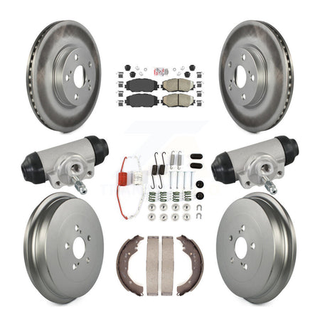 Front Rear Disc Brake Rotors Ceramic Pads And Coated Drum Kit (9Pc) For Toyota Corolla KGA-106331