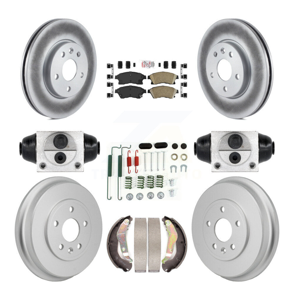 Front Rear Disc Brake Rotors Ceramic Pads And Coated Drum Kit (9Pc) For Chevrolet Sonic KGA-106334