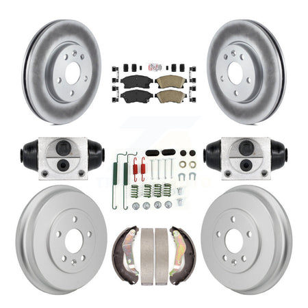 Front Rear Disc Brake Rotors Ceramic Pads And Coated Drum Kit (9Pc) For Chevrolet Sonic KGA-106334