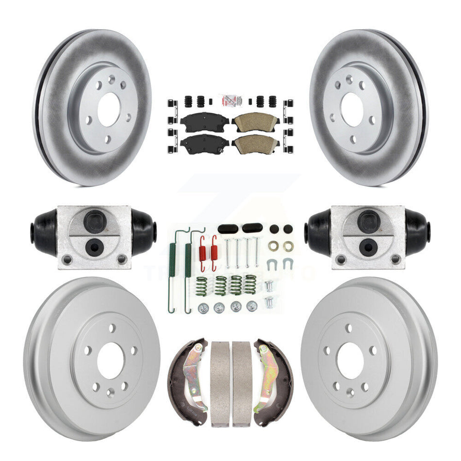 Front Rear Disc Brake Rotors Ceramic Pads And Coated Drum Kit (9Pc) For Chevrolet Sonic KGA-106334