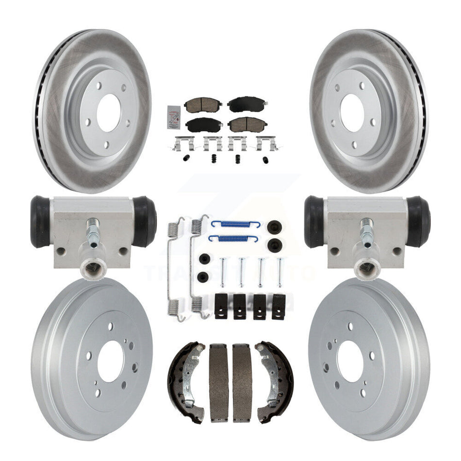 Front Rear Brake Rotor Ceramic Pad & Coated Drum Kit (9Pc) For Nissan Sentra Turbocharged KGA-106351