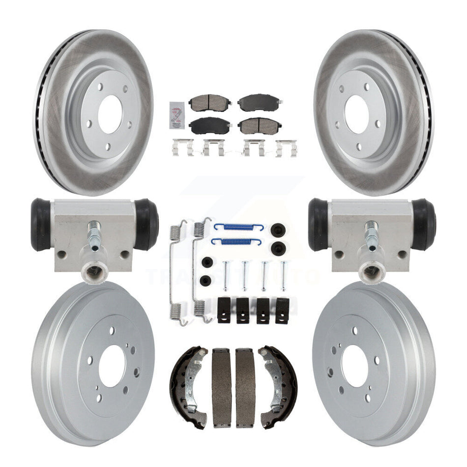 Front Rear Brake Rotor Ceramic Pad & Coated Drum Kit (9Pc) For Nissan Sentra Turbocharged KGA-106352