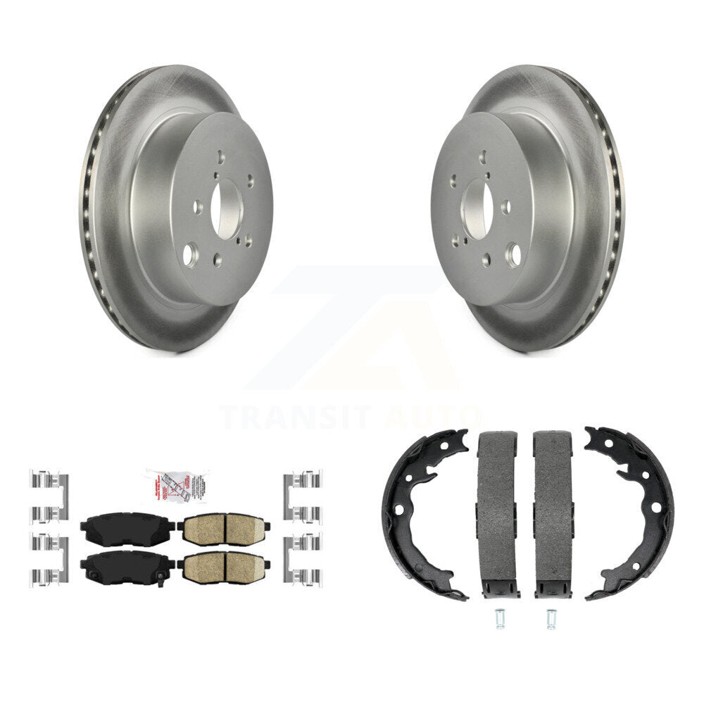 Rear Disc Coated Rotors Ceramic Pads Parking Shoes Kit For 2014-2018 Subaru Forester 2.0L KGA-106357