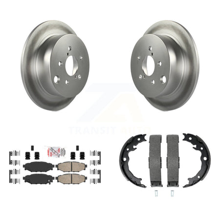 Rear Disc Coated Rotors Ceramic Pads & Parking Shoes Kit For Subaru Crosstrek Impreza XV KGA-106358