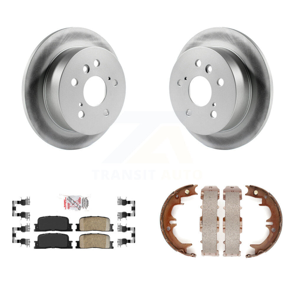 Rear Disc Coated Rotors Ceramic Pads Parking Shoes Kit For Toyota Camry Lexus ES330 ES300 KGA-106362