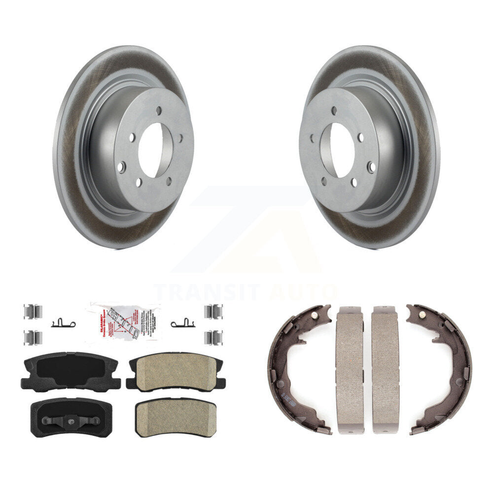 Rear Disc Coated Rotors Ceramic Pads Parking Shoes Kit For Jeep Mitsubishi Patriot Lancer KGA-106370