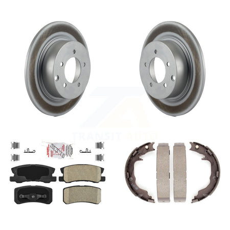 Rear Disc Coated Rotors Ceramic Pads Parking Shoes Kit For Jeep Mitsubishi Patriot Lancer KGA-106370