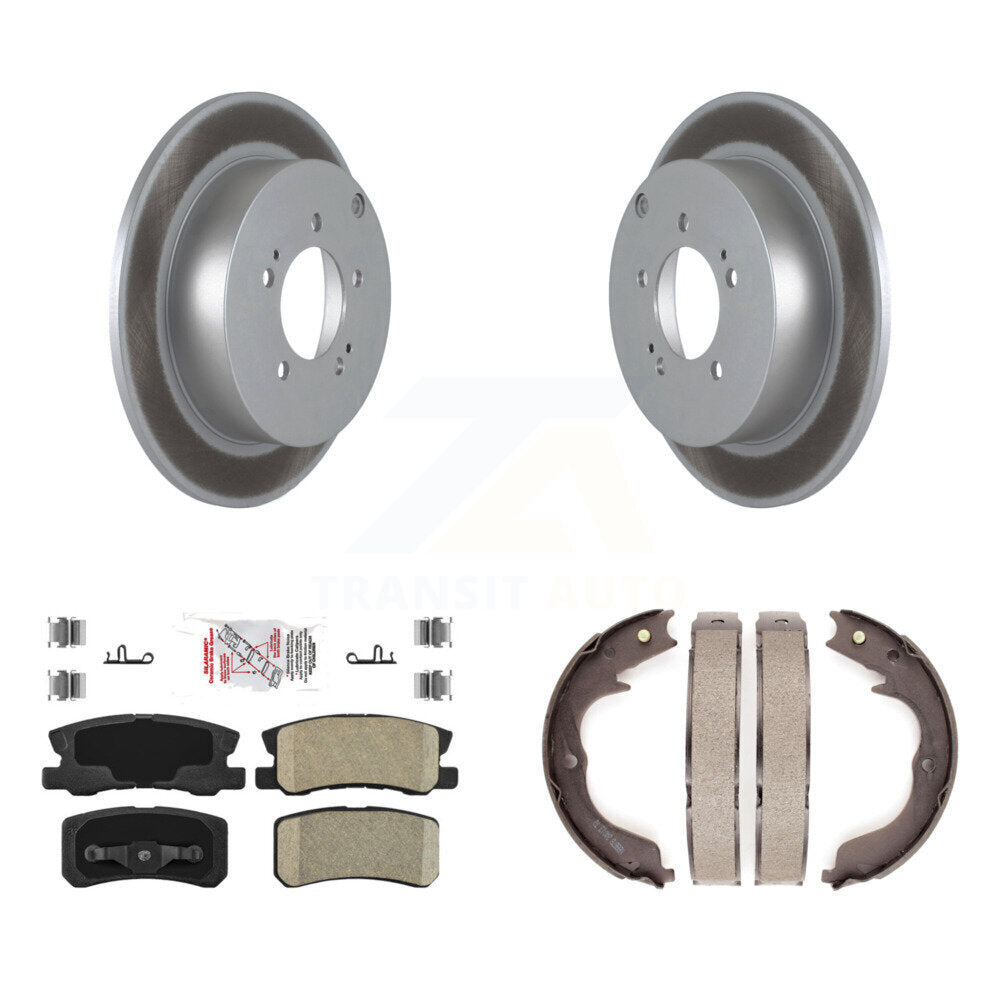 Rear Disc Coated Rotors Ceramic Pads & Parking Shoes Kit For Mitsubishi Lancer Outlander KGA-106374