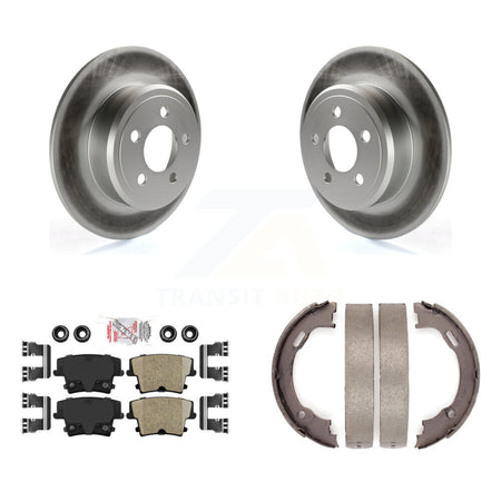 Rear Disc Coated Rotors Ceramic Pads And Parking Shoes Kit For Dodge Chrysler 300 Charger KGA-106377