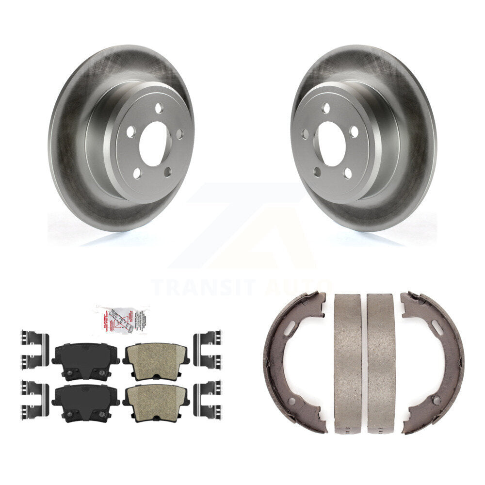 Rear Disc Coated Rotors Ceramic Pads And Parking Shoes Kit For Dodge Chrysler 300 Charger KGA-106379