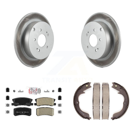 Rear Disc Coated Rotors Ceramic Pads And Parking Brake Shoes Kit For Mitsubishi Endeavor KGA-106383
