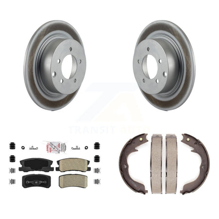 Rear Disc Coated Rotors Ceramic Pads Parking Shoes Kit For 2008 Mitsubishi Outlander 2.4L KGA-106387