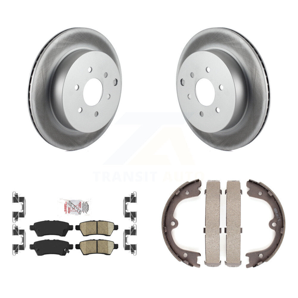 Rear Disc Coated Rotors Ceramic Pads & Parking Shoes Kit For 2005-2012 Nissan Pathfinder KGA-106388