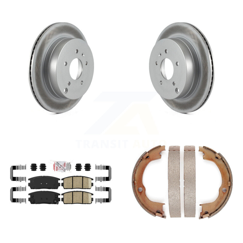Rear Disc Coated Rotors Ceramic Pads Parking Shoes Kit For Chevrolet Equinox Pontiac Vue KGA-106392