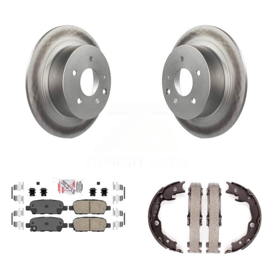 Rear Disc Coated Rotors Ceramic Pads Parking Shoes Kit For Nissan Sentra SE-R Spec V KGA-106407